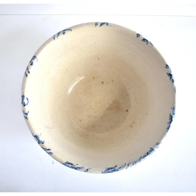 Antique Large 19thCentury Blue and White Spongeware Bowl Chairish