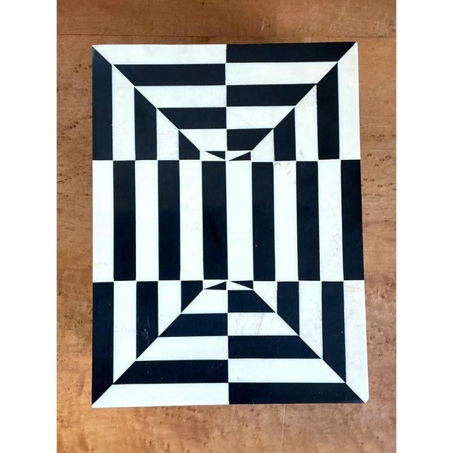 Vintage Black and White Bone Box For Sale - Image 11 of 14