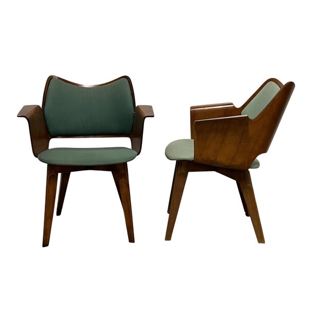 Mid-Century Modern Mid 20th Century Pair of Side Chairs Attributed to Vittorio Nobili For Sale - Image 3 of 7