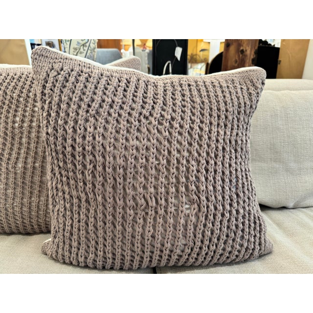 Revelation by Uttermost Chunky Cotton Knit Throw Pillows, Pair For Sale In San Francisco - Image 6 of 12