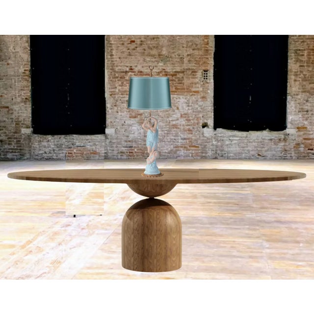 Antique Dresden Style Figural Bisque Goddess Venus With Her Son Cupid Table Lamp For Sale - Image 13 of 18