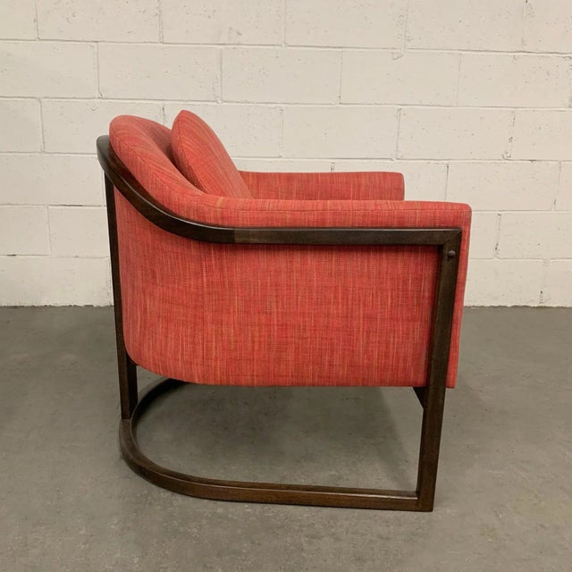 Mid-Century Modern Mid-Century Modern Upholstered Barrel Club Chair For Sale - Image 3 of 8