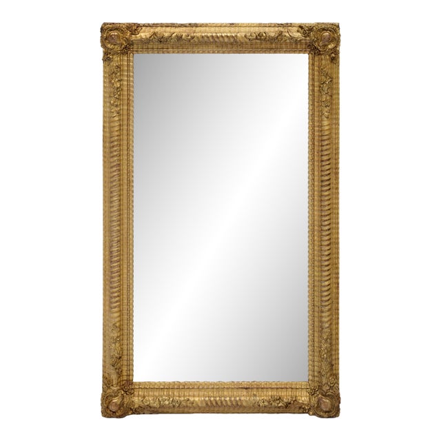 Classic, French Antique, Napoleon III Gold Leaf Mirror For Sale