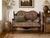 Antique Oak Arts & Crafts Settee / Loveseat Beautiful antique solid oak settee featuring carved details, decorative brass...
