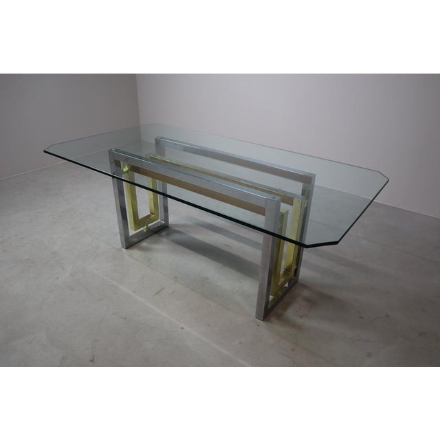 Dining Table in Chrome and Brass by Zevi, 1970s For Sale - Image 6 of 15