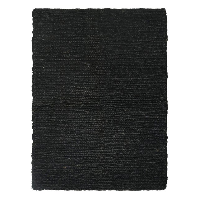 Contemporary Rug & Kilim Plain Black Natural Fiber Rug, 10' x 14' For Sale - Image 3 of 3