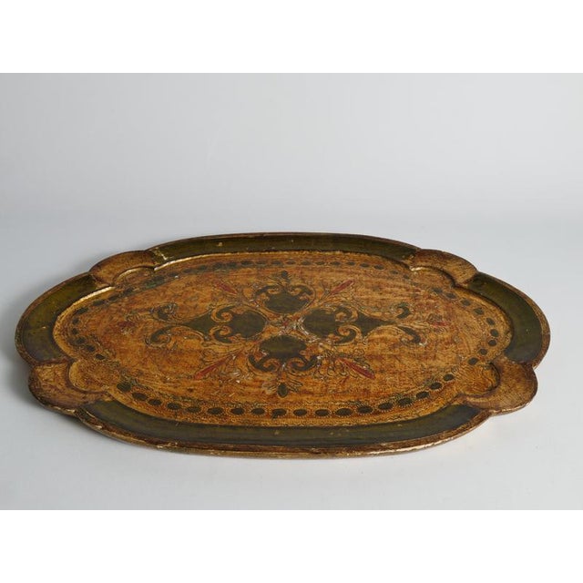 Mid-Century Florentine Rococo Scalloped Giltwood Tray, Italy, 1950s For Sale - Image 10 of 12