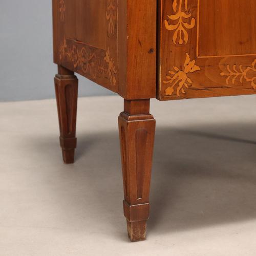 Wood Walnut Bedside Table with Inlays For Sale - Image 7 of 11
