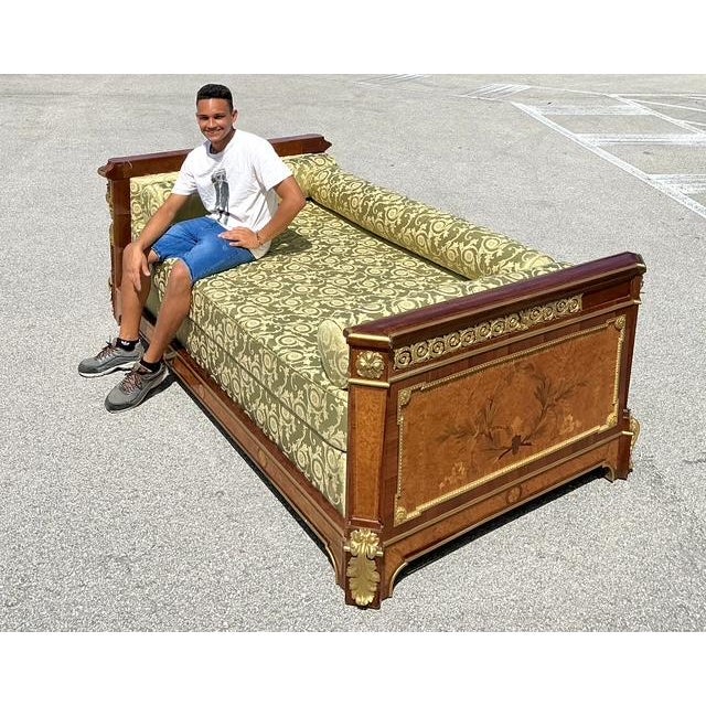 Wood Vintage 19th Century French Louis XVI Marquetry Twin Daybed For Sale - Image 7 of 12