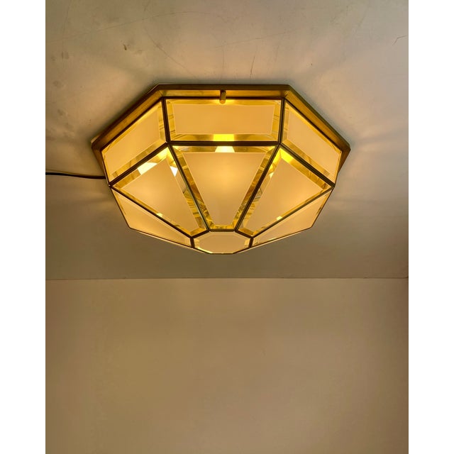 1980s Hollywood Regency Brass Ceiling Lamp from Deknudt, Belgium, 1980s For Sale - Image 5 of 18