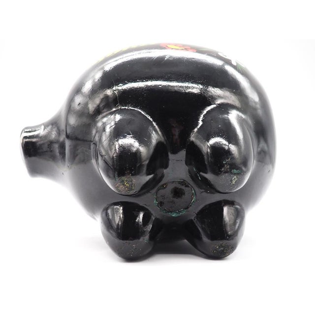 Black Large Vintage Swedish Piggy Bank, 1940s For Sale - Image 8 of 9