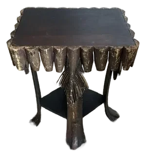 1910s Tramp Art Palm Wood Occasional Table