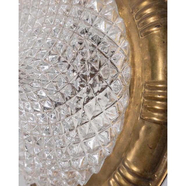 1960s Vintage Italian Ceiling Lamp in Brass and Glass, 1960s For Sale - Image 5 of 9