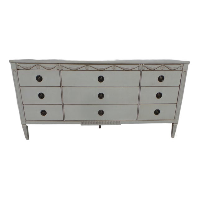 Gustavian Style Unique 9 Drawer Dresser For Sale