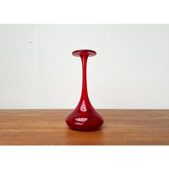 Vintage German Red Glass Solifleur Vase by Cari Zalloni for WMF For Sale - Image 13 of 15