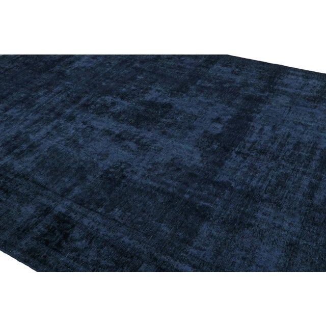 Rug & Kilim Vintage Persian Rug With Blue and Black Transitional Patterns by Rug & Kilim For Sale - Image 4 of 7