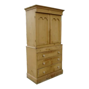 Early 20th Century Rustic Pine Cupboard Cabinet