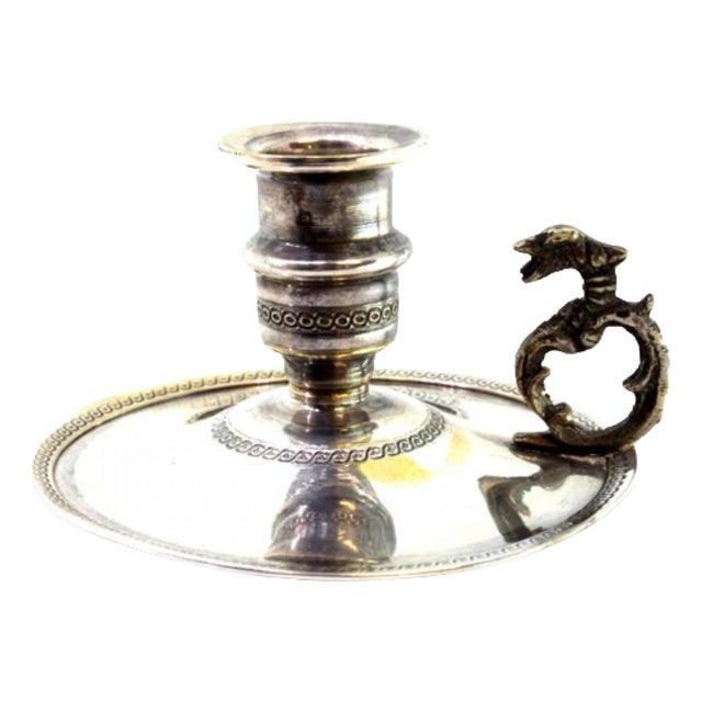 Small Silver Paddle with Raised Border and Applications For Sale