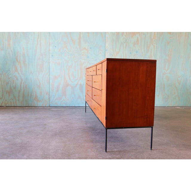 1950s Mid Century Modern Paul McCobb 20 Drawer Chest of Drawers on Iron Base For Sale - Image 14 of 15