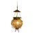 Vintage Caged Glass Brass Pendant Lamp For Sale