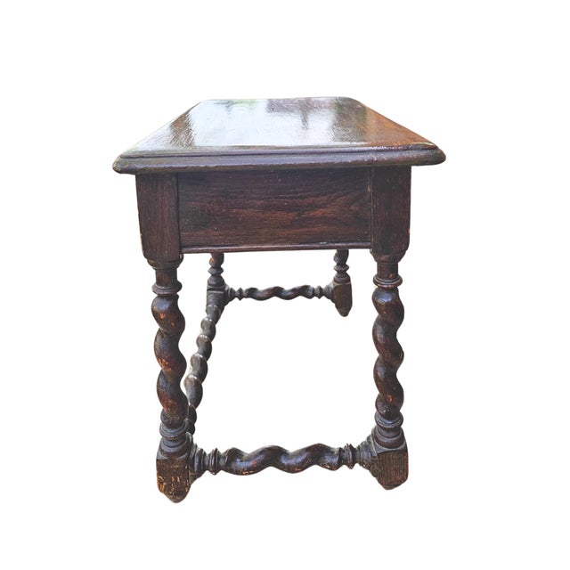 Pair of Oak Barley Twist Nesting Tables For Sale - Image 4 of 12