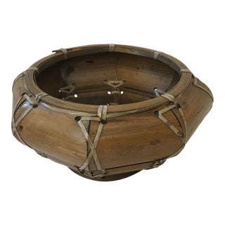 Vintage Bamboo Planter Basket For Sale