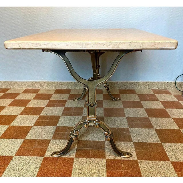 Golden Cast Iron Bistro Table For Sale - Image 7 of 9