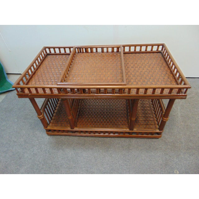 Art Deco Art Deco Split Reed Style Coffee Table For Sale - Image 3 of 7
