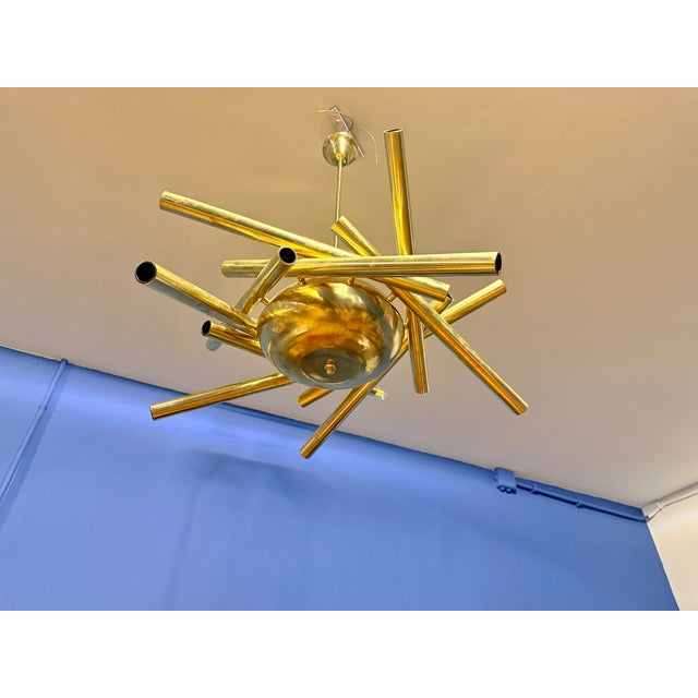 Metal Vintage Space Age Sputnik Ceiling Lamp from Stilnovo, 1950s For Sale - Image 7 of 7