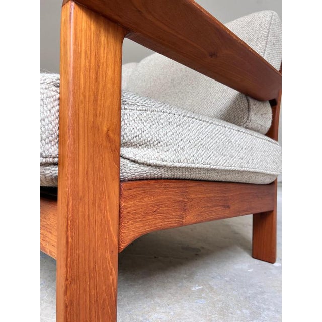 Beige 3-Seater Sofa in Teak and Wool, Denmark, 1960s For Sale - Image 8 of 11