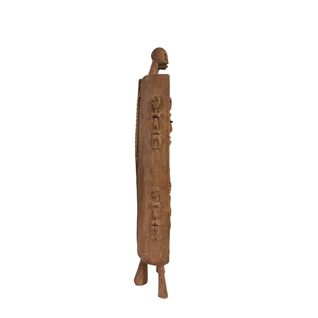 Lg Vintage Unique Dogon Hand Carved Wooden Box Mali 24" H For Sale - Image 4 of 11