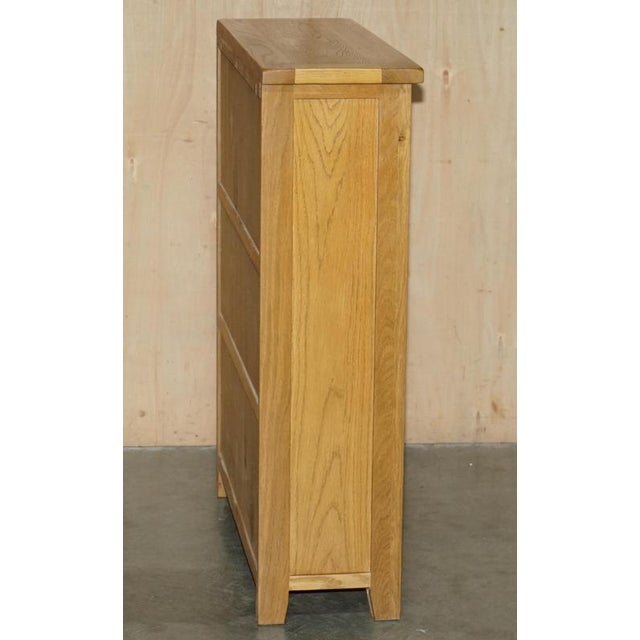 English Open Dwarf Library Bookcase in Light Oak For Sale - Image 6 of 9