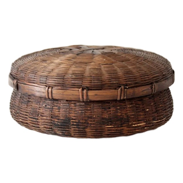 Vintage Chinese Sewing Basket For Sale