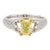 1990s Gia Cert. 1.01 Carat Fancy Intense Yellow Radiant Diamond Pave Set Split Ring, Size 6.25 For Sale