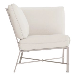 Brown Jordan Venetian Corner Sectional, Dove frame with Fusion Natural fabric For Sale