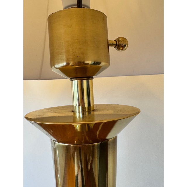 Metal 1960s Stiffel Brass Torch Form Table Lamps—a Pair For Sale - Image 7 of 12