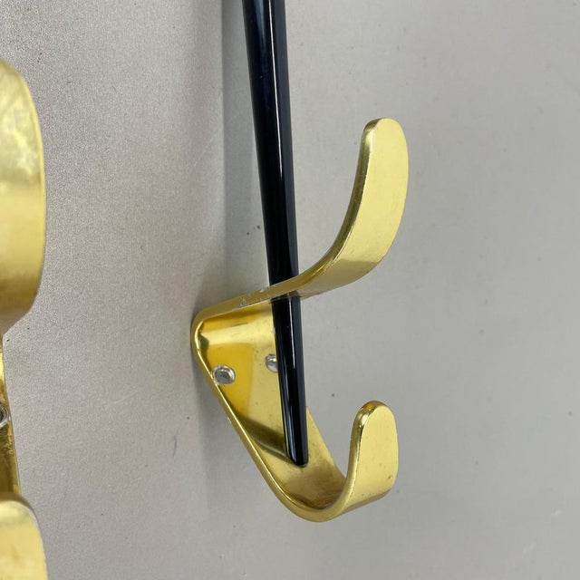 Black Brass Wardrobe Hook Coat Rack Elements in the style of Carl Auböck, Austria, 1950s, Set of 3 For Sale - Image 8 of 18