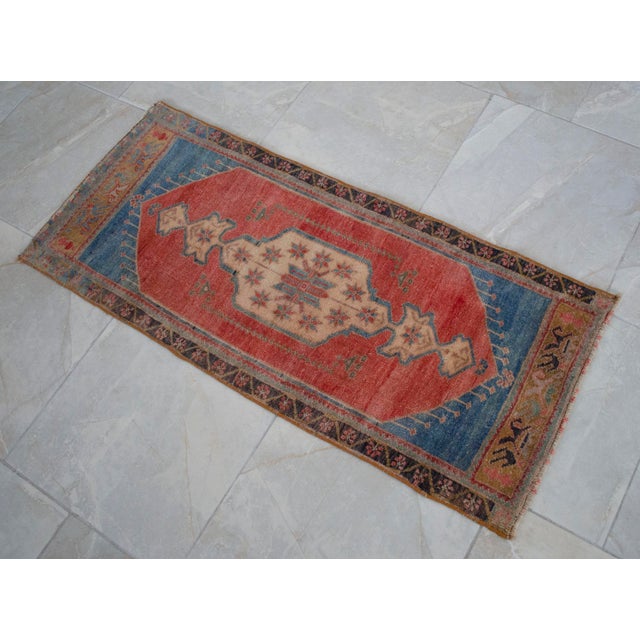 Hand Knotted Door Mat, Entryway Rug, Bath Mat, Kitchen Decor, Small Rug, Turkish Rug - 1′7″ × 3′8″ For Sale - Image 10 of 13