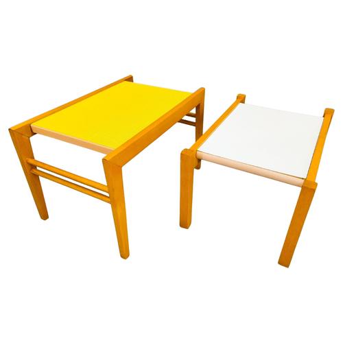 Mid-Century Beech Plant Stands with Umakart Tops, 1970s, Set of 2 For Sale - Image 15 of 15