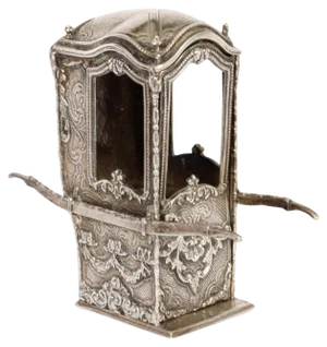 Antique French Silver Sedan Chair, 19th Century