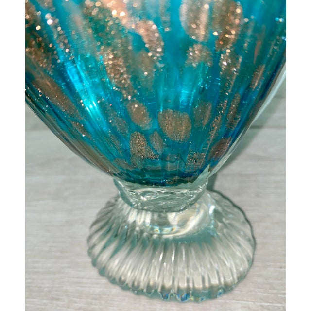 Late 20th Century Tall Modernist Murano Style Fish With Gold Flecks For Sale - Image 5 of 8