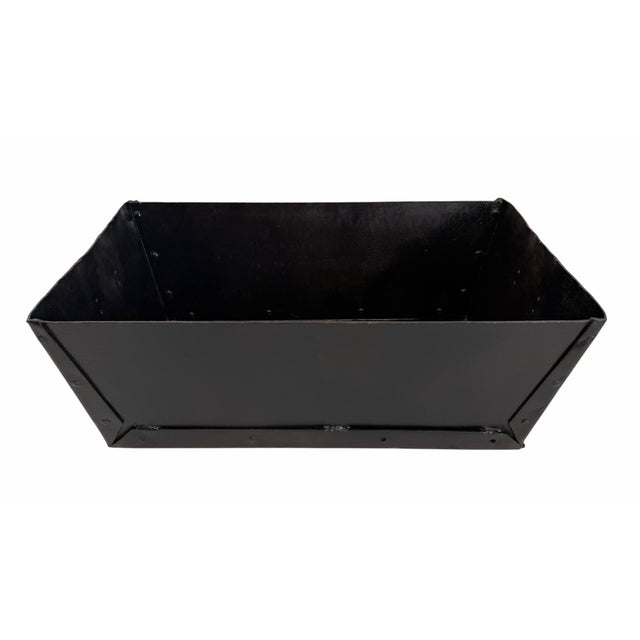 Substantial hand-crafted riveted iron trough vessel exhibiting a striking industrial and Brutalist aesthetic. Constructed...