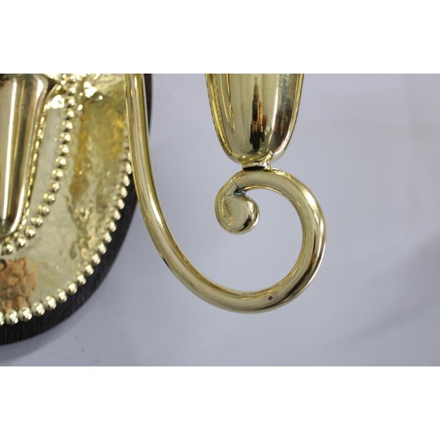 Art Nouveau Brass Wall Sconces in the style of Hoffmann, 1920s, Set of 2 For Sale - Image 6 of 16