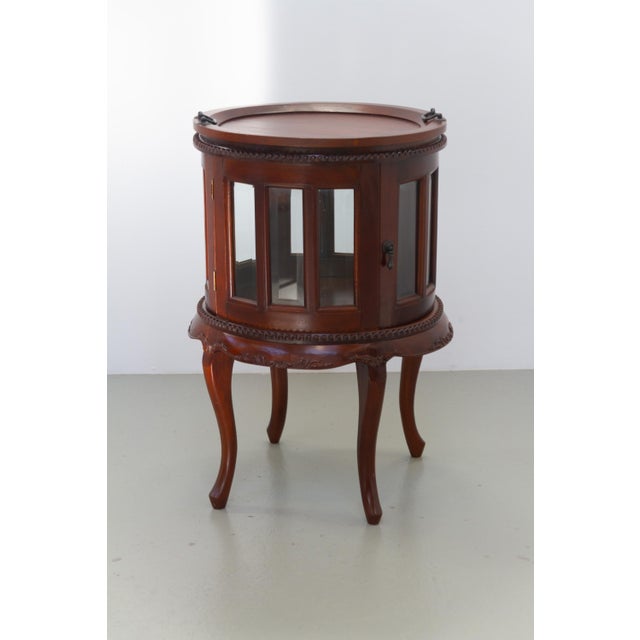 Small Round Bar Display Cabinet with Tray, 20th Century. Decorative vitrine cabinet with removable tray. Made from solid...