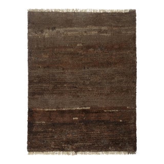 1950s Vintage Gabbeh Tribal Rug in Brown Textural Pile Style For Sale