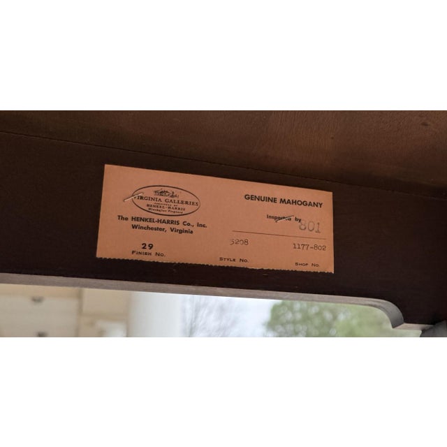 1970s Henkel Harris Solid Mahogany Drop-Side Coffee Table For Sale - Image 14 of 17