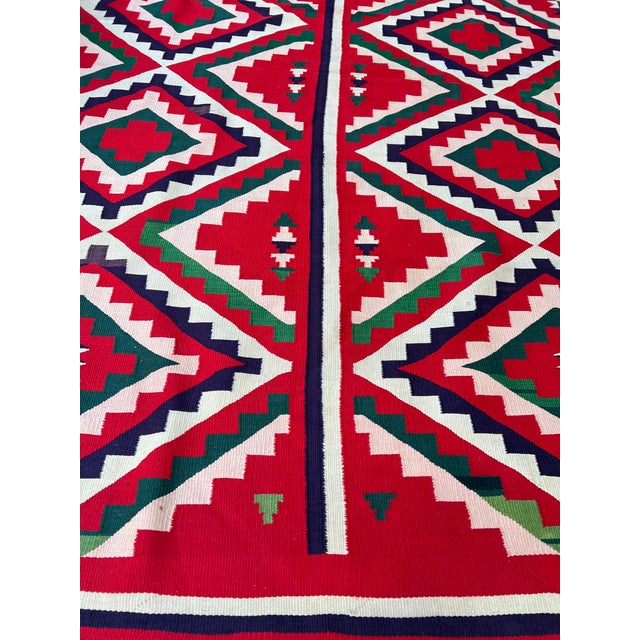This is an exceptional red Navajo style Germantown blanket from c.1900-1910. It has gorgeous colors. It came from an...