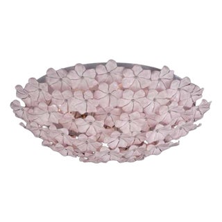 21st Century Pink Lotus Murano Flush Mount by Fabio LTD For Sale
