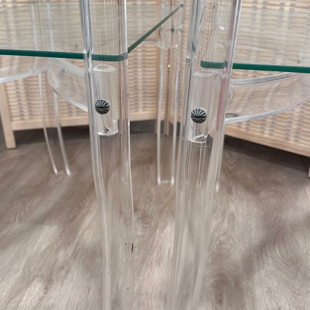 Mid 20th Century Pair of Glass and Acrylic Side Tables For Sale - Image 12 of 12