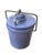 Vintage French Country Periwinkle Blue Ceramic Lidded Canister & Striped Spoon After Digoin Sarreguemines For Sale - Image 10 of 13